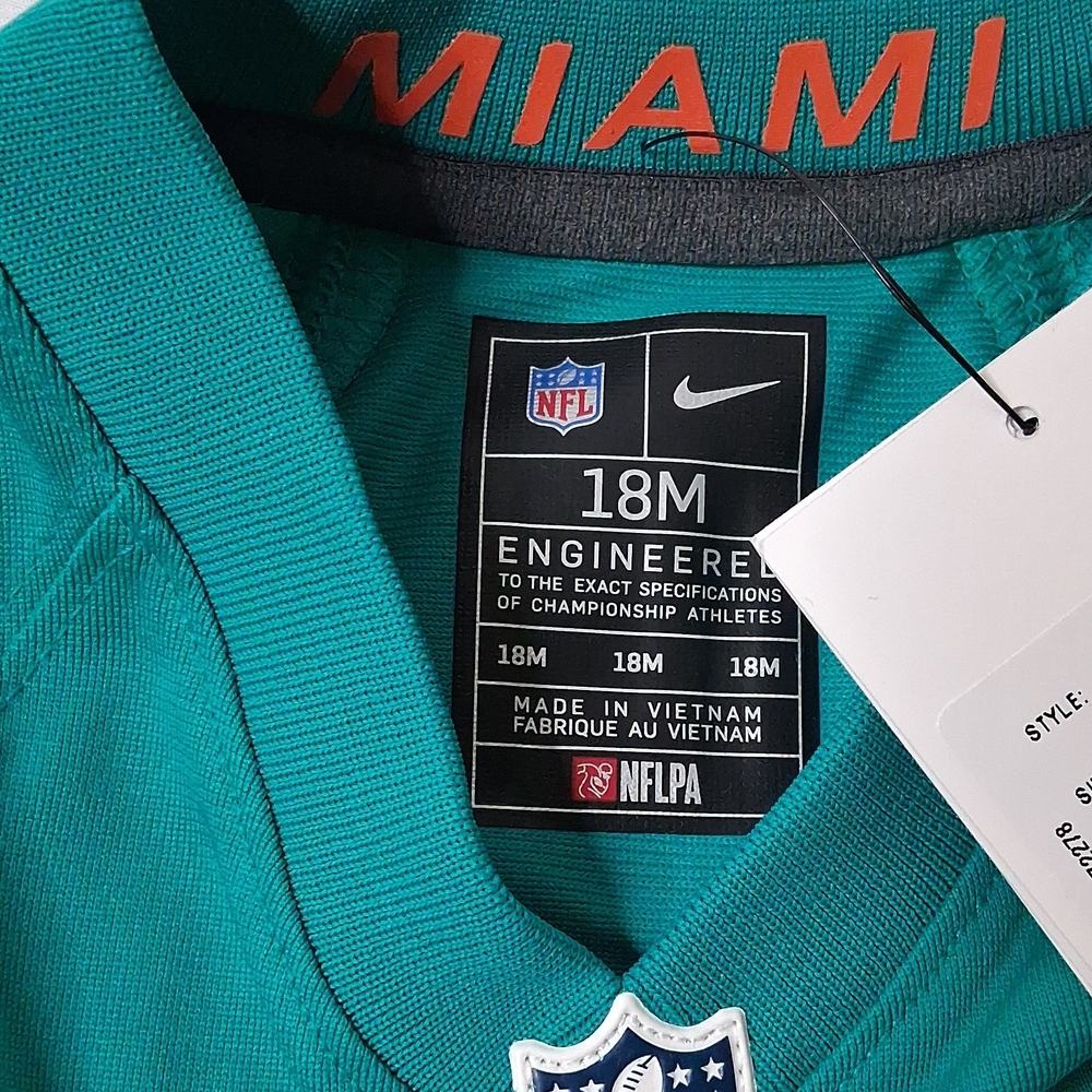 Nike Kids Miami Dolphins #10 Teal Football Jersey - Picture 3 of 3
